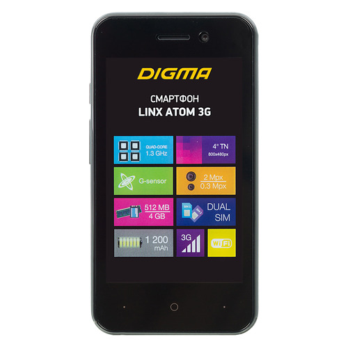 фото Смартфон digma linx atom 3g, темно-серый