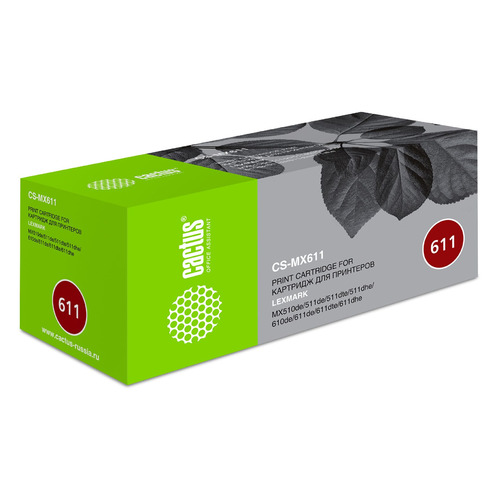 

Картридж Cactus CS-MX611, 60F5X00/60F5X0E, черный / CS-MX611, CS-MX611