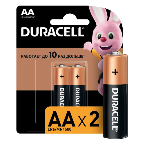 

AA Батарейка Duracell Basic CN LR6-2BL MN1500, 2 шт., CN LR6-2BL MN1500