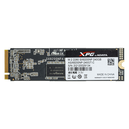 фото Ssd накопитель a-data xpg sx8200 asx8200np-240gt-c 240гб, m.2 2280, pci-e x4, nvme