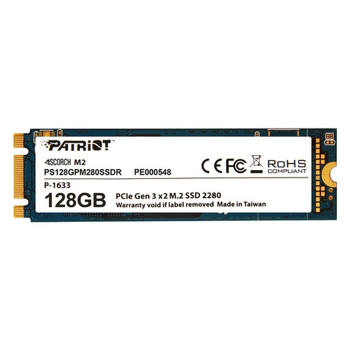 

SSD накопитель Patriot Scorch PS128GPM280SSDR 128ГБ, M.2 2280, PCI-E x2, NVMe, PS128GPM280SSDR