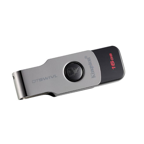 

Флешка USB KINGSTON DataTraveler DTSWIVL/16GB 16ГБ, USB3.0, серебристый и черный