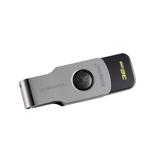 

Флешка USB Kingston DataTraveler DTSWIVL/32GB 32ГБ, USB3.1, серебристый и черный, DTSWIVL/32GB