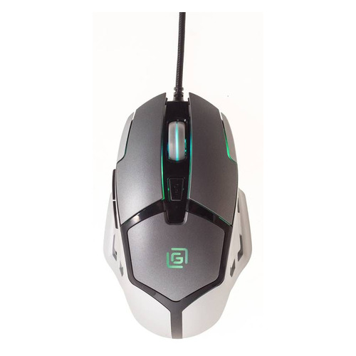 

Мышь OKLICK 915G, игровая, оптическая, проводная, USB, черный и серебристый