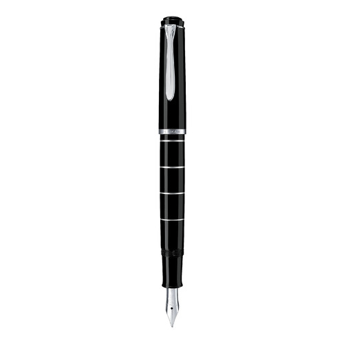 

Ручка перьев. Pelikan Elegance Classic Rings M215 (PL948265) черный/серебристый EF сталь нержавеющая, M215