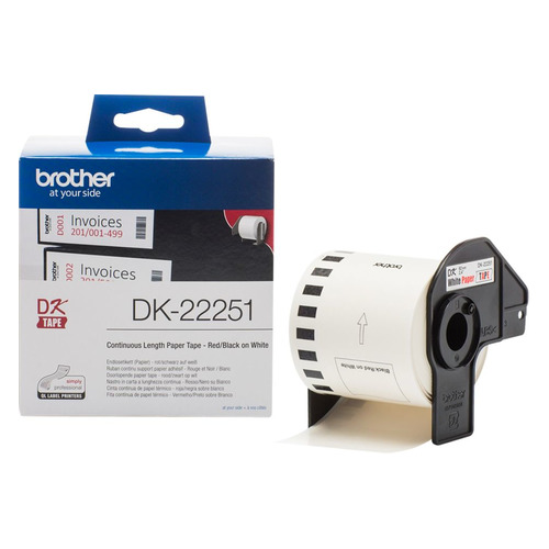 

Картридж Brother DK22251, 62мм, красный шрифт, белый фон, 15.24м ( DK22251, DK22251