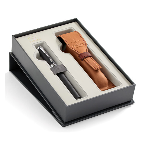 

Набор Parker Ingenuity L (2018978) Black Rubber CT ручка 5й пишущий узел M черные чернила в компл.:ч
