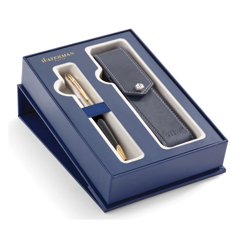 

Набор Waterman Carene De Luxe (2019744) Black Silver GT ручка шариковая в компл.:чехол для ручки под