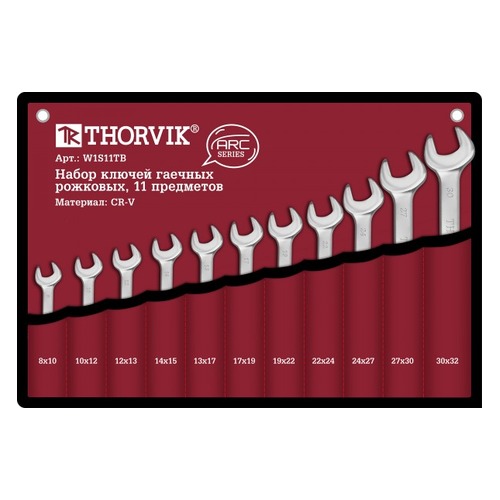 

Набор гаечных ключей THORVIK W1S11TB, 11 предметов [52615], W1S11TB