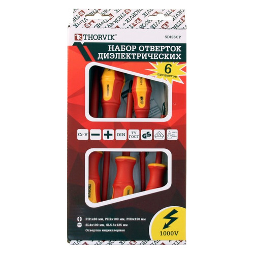 

Набор отверточный THORVIK SDIS6CP, 6 предметов [052289], SDIS6CP