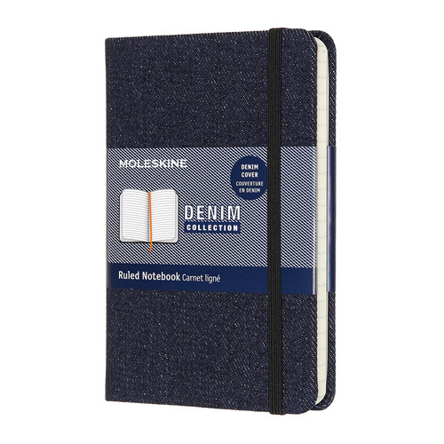 

Блокнот Moleskine LE DENIM Pocket 90x140мм обложка текстиль 192стр. линейка темно-синий Prussian blu, DENIM