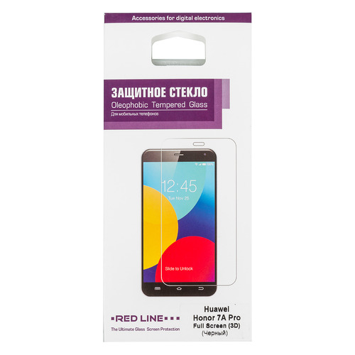 

Защитное стекло для экрана REDLINE для Huawei Honor 7A Pro, 3D, 1 шт, черный [ут000014478]