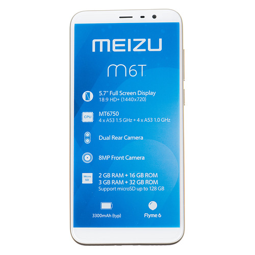 

Смартфон MEIZU M6T 16Gb, золотистый