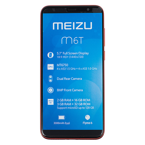 

Смартфон MEIZU M6T 16Gb, красный