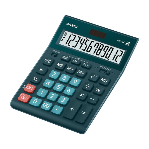 

Калькулятор Casio GR-12C-DG, 12-разрядный, темно-зеленый, GR-12C-DG
