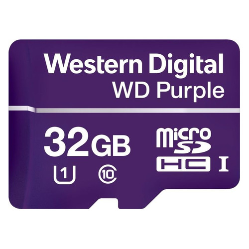 фото Карта памяти microsdhc uhs-i u1 wd purple 32 гб, 80 мб/с, class 10, wdd032g1p0a, 1 шт.