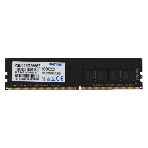 

Модуль памяти Patriot Signature PSD416G26662 DDR4 - 16ГБ 2666, DIMM, Ret, PSD416G26662