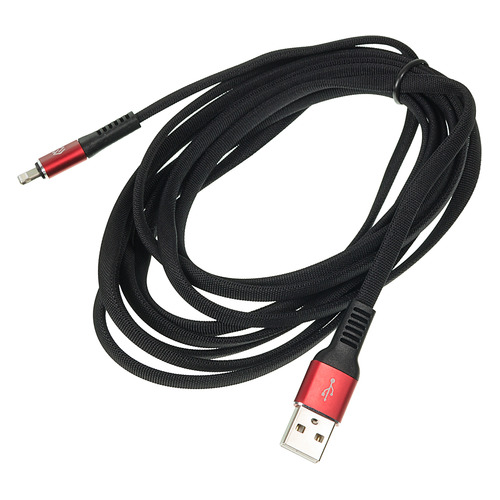 

Кабель DIGMA USB A(m), Lightning (m), 3м, черный / красный