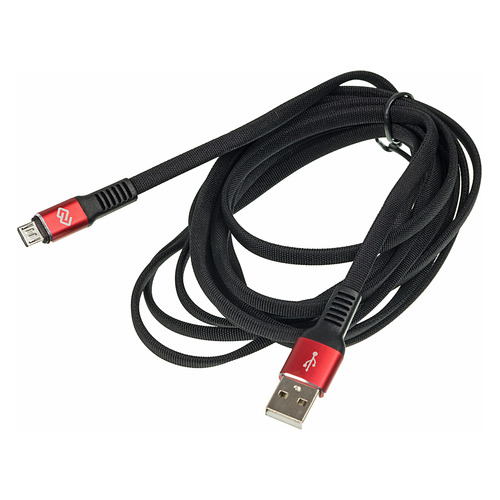 

Кабель DIGMA USB A(m), micro USB B (m), 3м, черный / красный