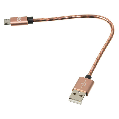 фото Кабель digma usb a (m), micro usb b (m), 0.15м, розовое золото