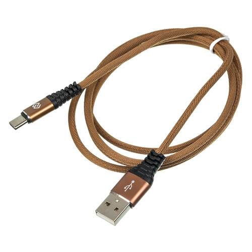 фото Кабель digma usb a (m), usb type-c (m), 1.2м, коричневый