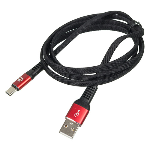 фото Кабель digma usb a (m), usb type-c (m), 1.2м, черный / красный