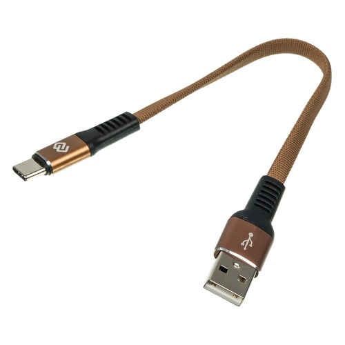 фото Кабель digma usb a (m), usb type-c (m), 0.15м, коричневый