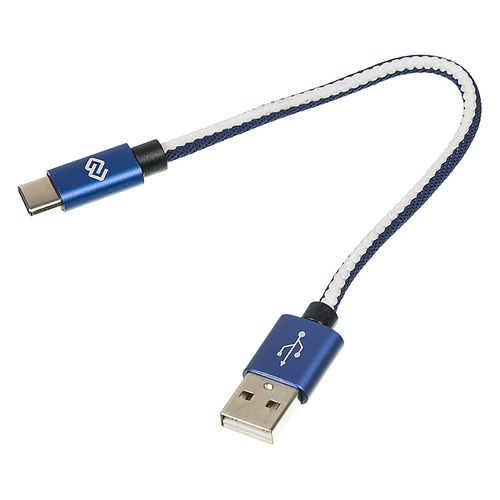 фото Кабель digma usb a (m), usb type-c (m), 0.15м, синий