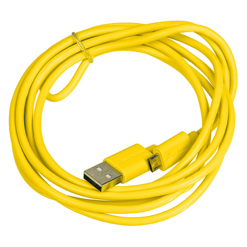

Кабель Happy plug, micro USB B (m), USB A(m), 2м, желтый [00153248]