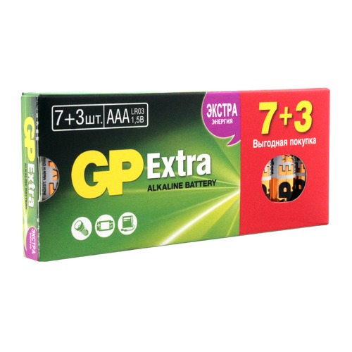 

AAA Батарейка GP Extra Alkaline 24AX LR03, 10 шт.
