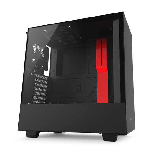 

Корпус ATX NZXT H500 CA-H500B-BR, Midi-Tower, без БП, черный и красный