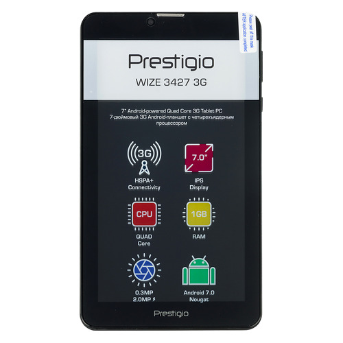 фото Планшет prestigio wize 3427 3g, 1gb, 8gb, 3g, android 7.0 темно-серый [rvpmt34273gccis]