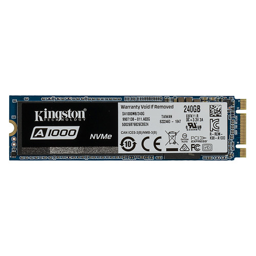 

SSD накопитель KINGSTON A1000 SA1000M8/240G 240Гб, M.2 2280, PCI-E x2, NVMe