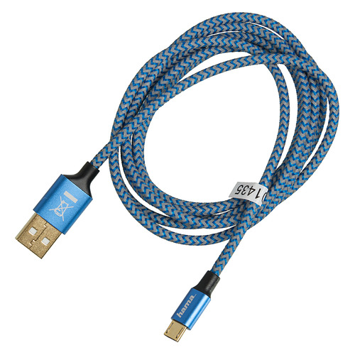 фото Кабель hama 00178289, micro usb (m) - usb (m), 1.5м, синий