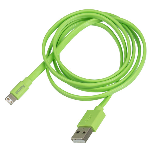 

Кабель HAMA Flat, Lightning (m), USB A(m), 1.2м, MFI, зеленый [00173647], Flat