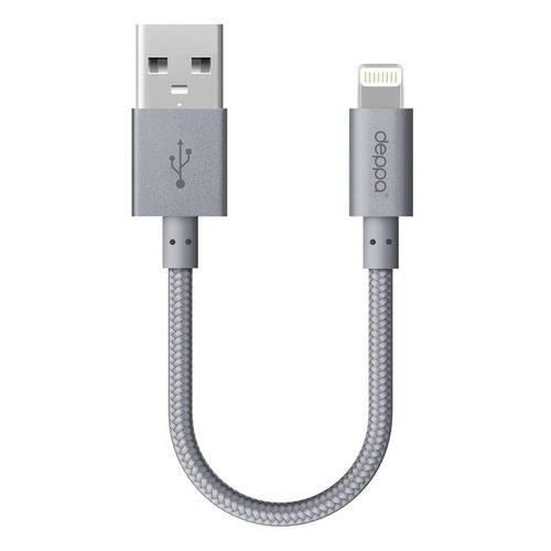 

Кабель DEPPA Lightning (m), USB A(m), 0.15м, MFI, серый [72261]