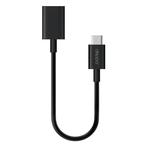 

Переходник DEPPA USB Type-C (m), USB 3.0 A(f), 0.15м, черный [72208]