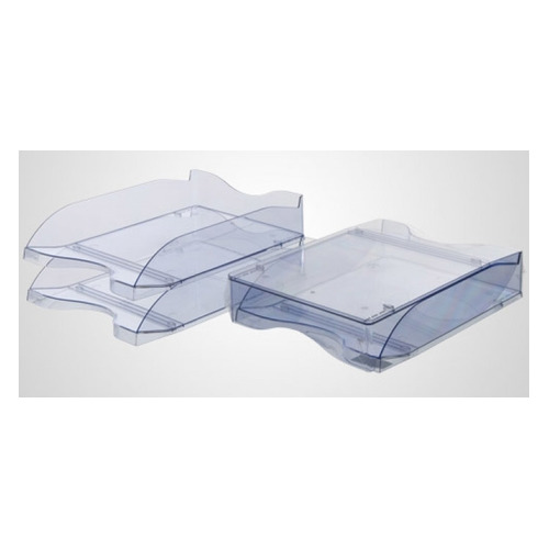 

Набор лотков горизонтальный Стамм ЛТ603 Люкс 2отд. 265x355x75мм голубой/тонированный пластик 4 шт./кор.