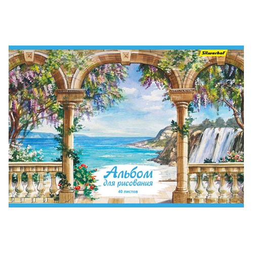 

Альбом для рисования Silwerhof 442074/911157-74 40л. A4 Романтика 1диз. мел.картон гребень 5 шт./кор.