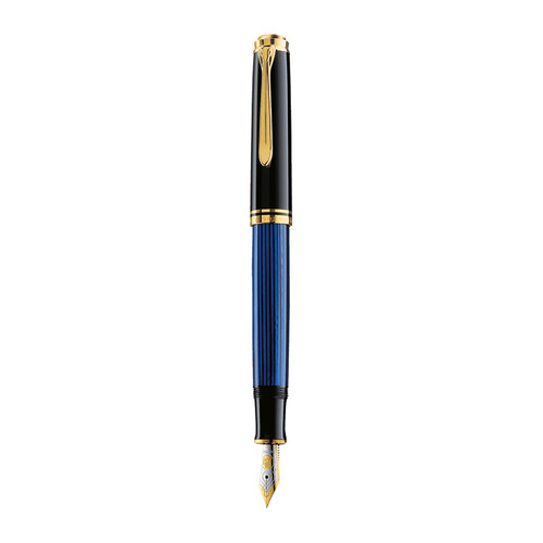 

Ручка перьев. Pelikan Souveraen M 600 (PL995308) черный/синий EF золото 14K покрытое родием подар.ко, M 600