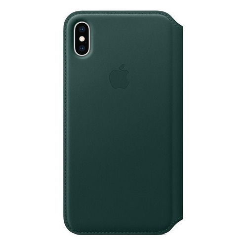 фото Чехол (флип-кейс) apple leather folio, для apple iphone xs max, темно-зеленый [mrx42zm/a]