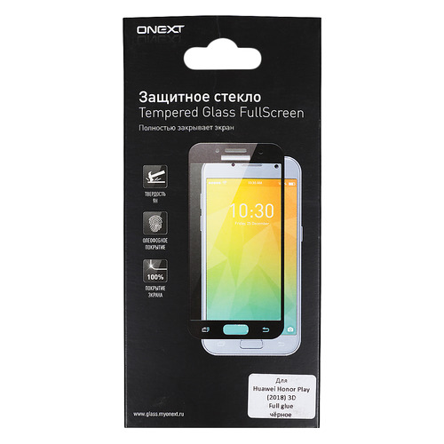 

Защитное стекло для экрана ONEXT для Huawei Honor Play, 3D, 1 шт [41841]