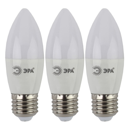 

Упаковка ламп LED ЭРА E27, свеча, 9Вт, 2700К, белый теплый, B35-9w-827-E27, 3 шт. [б0038520], B35-9w-827-E27