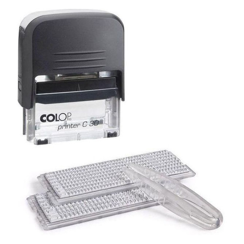 

Самонаборный штамп автоматический COLOP Printer C30 Set, оттиск 47 х 18 мм, шрифт 3.1 мм, прямоугольный, синий, Printer C30 Set