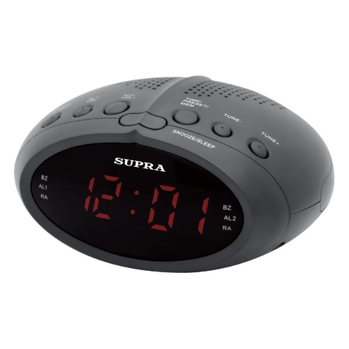 

Радиобудильник SUPRA SA-24FM, красная подсветка, черный
