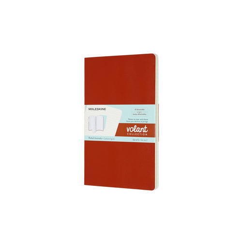 

Блокнот Moleskine VOLANT Large 130х210мм 96стр. линейка мягкая обложка оранжевый/голубой (2шт)