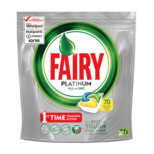 

Капсулы Fairy Platinum All in One для посудомоечных машин, 70шт [0001009451], All in One