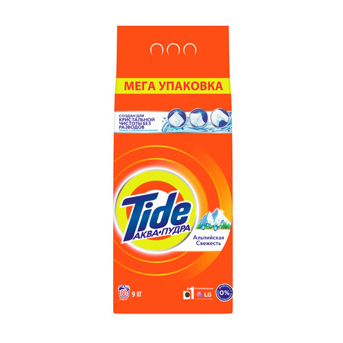 фото Стиральный порошок tide альпийская свежесть, автомат, 9кг