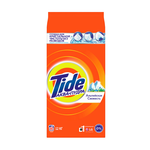 

Стиральный порошок TIDE Альпийская Свежесть, автомат, 12кг, белое белье, Альпийская Свежесть