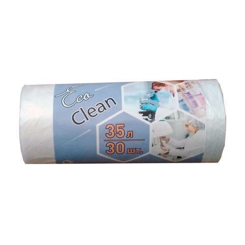 

Пакеты мусорные Концепция быта Ecoclean 35л 6мкм белый в рулоне (упак.:30шт) (3290) 60 шт./кор., Ecoclean